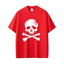 Vintage Beauty Hip Hop Pirate Skeleton and Cross Graphic Tshirt Unisex Women Retro Gothic Rock T Shirt Unisexs Oversized Streetwear 4XL