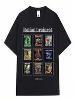 Italian Brainrot T-Shirts Tralalero Tralala Tung Tung Tung Sahur Brr Brr Patapim Lirili Larila Funny Meme T-Shirt Unisex T Shirt S įvairiaspalvis