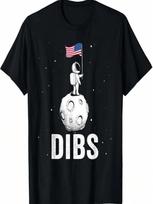 Space Astronaut 4th Of July unisex Wounisex Dibs Moon T-Shirt S įvairiaspalvis