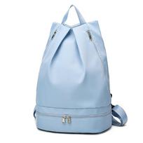 Large Capacity Wet Dry Separation Fitness Bag Zip Backpack Travel Sport Bag  Travel mėlyna
