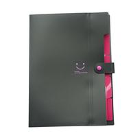 5 Pockets Smile Face File Folder Plastic Accordion Style Snap Closure A4 Letter Size Document Organizer for Office School Travel China Mainland