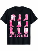 Girls Western Cowgirls Boot Bachelorette Party T-Shirt S įvairiaspalvis