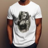 HARLEY QUINN MARGOT ROBBIE DRAWING Unisex T-Shirt | DC Universe Top | Gotham Joker Tee Graphic Tee S