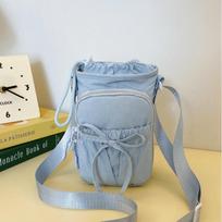 Large Capacity Gym Bottle Bag Bowknot Crossbody Sports Bottle Bag Water Bottle Sling Bag  Gym mėlyna
