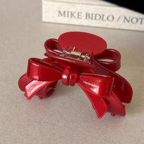 Acetate Red Hair Clip Bownot Bownot Grab Clip Creative Acetic Acid Bow Hair Claw  Girl raudona