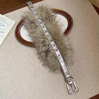Punk Leather Fur Belt Spicy Girl Style Y2K Plush Waist Belt Furry Waistband  Dress Decoration sidabras