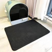 Large Size Cat Litter Mat Eva Double Layer Waterproof Cat Litter Mat Pet Litter Box Mat Pet Toilet Cat Mat Cat Toilet Mat (black,40x50cm) juoda
