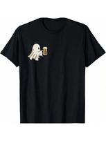 Little Ghost Drinking Beer Funny Halloween Costume T Shirt S įvairiaspalvis