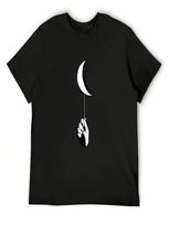 Moon Balloon T-Shirt  Baggy Shirts Rapper Graphic Tees Vintage Clothes Heavy Weight T Shirts For unisex S įvairiaspalvis