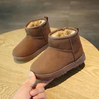 2024 Kids' Snow Boots: Warm Velvet Winter Shoes for Boys & Girls 15.5cm (Size 25) kava