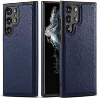For Samsung Galaxy S23 Ultra S23 Plus S22 Ultra Plus Phone Case Shockproof Matte Luxury Leather Line Stitching TPU Cover Samsung Galaxy S23 Ultra mėlyna