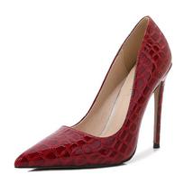 Girls high heels stiletto plus size sexy bridesmaids wedding banquet pointed temperament women's shoes 35 raudona