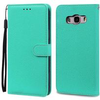 J7 2016 Leather Flip Case For Samsung Galaxy J7 2016 Case J710 J710F For Samsung Galaxy J7 2016 Case Fundas Wallet Cover Shell J7 2016 J710 J710F dangaus mėlyna spalva