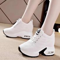 Inner Heightening Mesh Breathable Casual Sports Shoes Women 40 balta