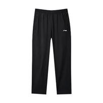 Li Ning Table Tennis Series Solid Color Logo Print Quick-Dry Straight-Leg Sports Casual Pants Men bottoms Black AYKT553-7 L black