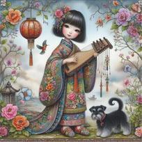 Girl Printed Cross Stitch Kit 40x40cm DIY 11CT Embroidery Craft Set Home Decor China Mainland