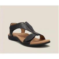 New large size thick-soled wedge heel Velcro buckle sandals 35 juoda