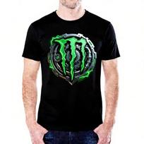 Suaugusiųjų Monster Energy 3D spausdinti vyriški sportiniai marškinėliai lauko treniruotėms, laisvalaikiui ir kasdieniam sportui, trumparankoviai XS