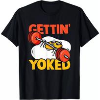 Gettin Yoked Weightlifter Training Funny Bodybuilding Gym TShirt Unisex Fashion Casual Cotton Graphic T Shirts Streetwear Tops Tee S