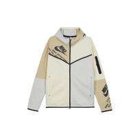 Men's Nike Sportswear Tech Fleece Printing Full-Length Zipper Cardigan Jacket Light Bone DM6475-072 XL