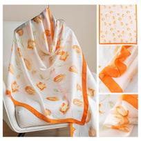 2026 Spring New Tulip Print Long Silk Scarf Faux Silk Soft Textured Neck Scarf for Women's Thin Shawl 85*180cm