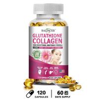 L-Glutathione Dietary Supplement, With Vitamin C, Hydrolyzed Collagen, 120 Softgels 120 Capsules