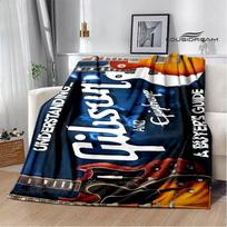 Gibsono gitaros logotipo atspaudas, šildantis flanšo formos pledas, pikniko pledas, kelioninis pledas, lovos įklotai, gimtadienio dovana 80x120cm(31x47inch)