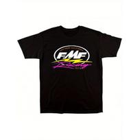 FMF Men'S Zip-Up T-Shirt, Black- Sport Racing Graphic T-shirt, Designed in 1970'S Southern California, Breathable Short-sleeved Motocross Shirt, S juoda
