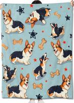 1PC Lovely Corgi Throw Thin Blanket Gifts for family friends Couch Bed Car Home Camping For animals Dogs Lovers all season use 130x150cm