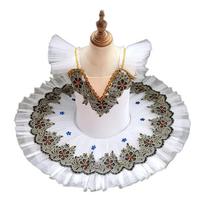 Little Swan Children's Ballet Tutu Puffy Skirt Girls Performance Costume 110 balta