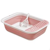 Foldable Cat Litter Tray AntiTracking Pedal SemiEnclosed Odor Control Potty