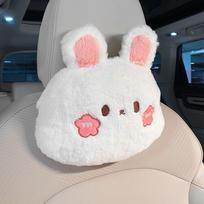 Panda Rabbit Plush Soft Seat Cushion Plush Rabbit Car Headrest Neckpillow  Car Accessories Rabbit neck pillow