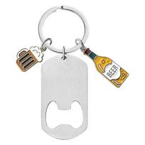 Llavero abridor de botellas de acero inoxidable para regalo del día del padre DIY grabado