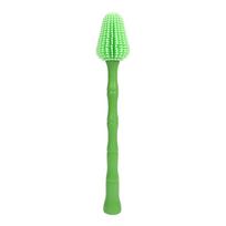 Pet Oral Care Toothbrush Soft Silicone Bristles Long Handle Durable Design for Effective Cleaning and Gum Massage Suitable for Dogs and Cats one size žalia