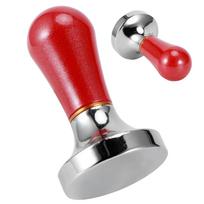 57mm Coffee Tamper Flat Coffee Machine Accessory Coffee Tools Powder Pressed Hammer  Coffee Bar raudona