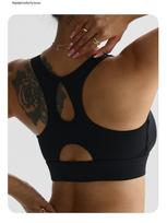 Women's High-Impact Shockproof Zipper Sports Bra with Fixed Cup Small juoda