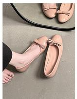2026 Spring/Summer Nude Bow Shallow Mouth Single Heels - Soft Sole, Gentle Style Women's Commute Shoes 35