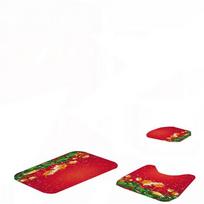 Vibrant Christmas Shower Curtain And Mat Set For Holiday Home Bathroom Decor RoseRed 3pcs,One Size