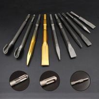 Premium Advanced Rotary Hammer Chisel Bits Set With Hardened Chrome Molybdenum Alloy-steel Square Shank Flat Head,14*250mm