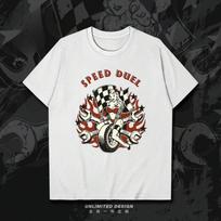 Motorcycle Racing Sexy Hot Girl Poster Printed Graphic T-Shirt unisex And Wounisex Short Sleeve Breathable Motorcycle T-Shirt S įvairiaspalvis