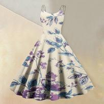 Summer Dresses for Women Uk Sleeveless Floral Print Dress Casual Fit and Flare Ladies Summer Dresses Uk Midi Sundress Womens Summer Dresses Uk L mėlyna