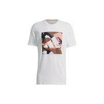 adidas Camo Bos Tee M Printing Color Block Casual Sports Short Sleeve White Men's GQ8306 L
