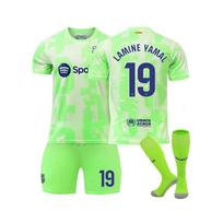 (green, 22) (#19 LAMINE YAMAL) 24/25  Barcelona season second away game children's and adult football jerseys 22