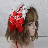 Sweet Bow Headband Lolita Lace Hair Hoop Lovely Ruffled Lace Headpiece Anime Cosplay Head Band DIY Handmade Hair Accessories