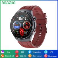 SACOSDING New ECG+PPG Smart Watch 1.43  AMOLED Display Men 100+ Sports Modes Watch Bluetooth Call Blood Pressure Health Monitor IP68 Waterproof