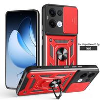 For OPPO Reno 13 5G Case Magnetic Holder Ring Shockproof Armor Case For Reno 13 Reno13 Camera Lens Protective Cover For Reno 13 5G raudona