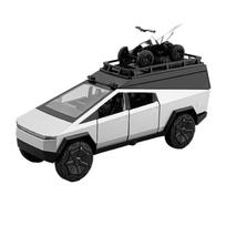 1/32 Tesla Cybertruck Kemperis Žaislas Visureigis Lydinio Metalo Liejamas Modelis Automobilis Garsas ir Šviesa Vaikams Žaislinis Automobilis Kolekcionuojamas Gimtadienio sidabras