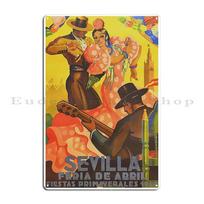 Spain 1946 Seville April Fair Travel Poster Metal Sign Kitchen Cinema Decoration Decoration Character Tin Sign Poster 20x30cm（7.8x11.8inch）