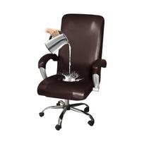 1Pc Pu Leather Office Chair Cover Waterproof Solid Color Anti-Dirt Seat Slipcover Computer Armchair Chair Case For Gaming Room XL With Armrestcover