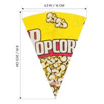 50Pcs Cone Shape Popcorn Bags Paper Popcorn Bag With Tapered Tips Paper Treat Bags For Pop Corn Candy Snacks Wedding Party